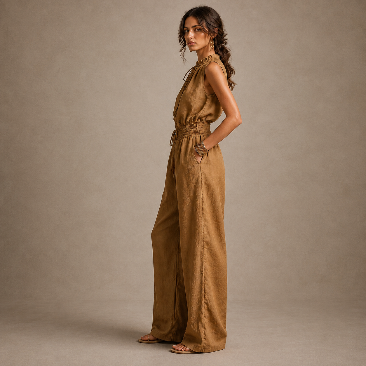 Riviera | Enterizo Caqui con Cuello Alto