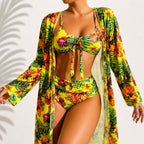 Riviera | Conjunto de Bikini de 3 Piezas con Estampado Tropical