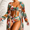Riviera | Conjunto de Bikini de 3 Piezas con Estampado Tropical