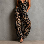 Riviera | Enterizo de Chifón con Estampado de Leopardo