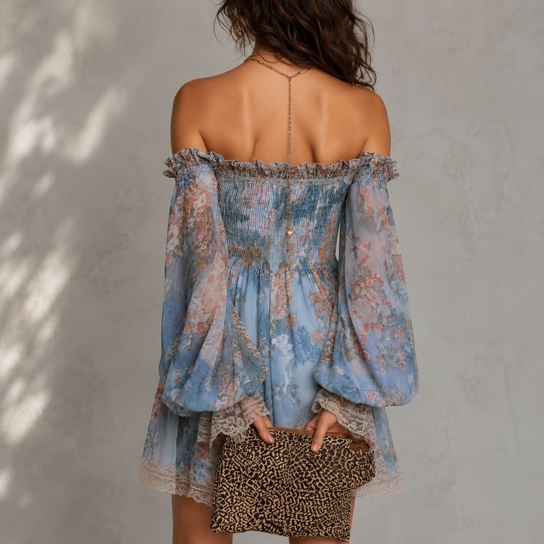 Riviera | Vestido Corto Romántico con Estampado Floral