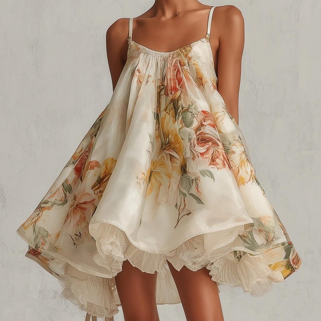 Riviera | Vestido Corto Floral Elegante con Encaje