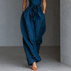 Riviera | Enterizo Azul Marino con Escote al Cuello