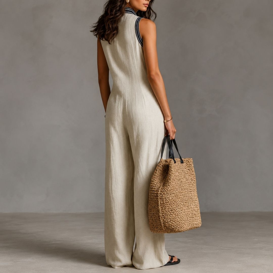 Riviera | Enterizo Elegante sin Mangas con Cuello Alto