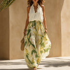 Riviera | Conjunto Floral de Gasa con Pantalón