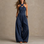 Riviera | Enterizo Elegante con Cuello Halter y Pierna Ancha