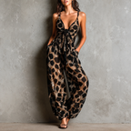 Riviera | Enterizo de Chifón con Estampado de Leopardo
